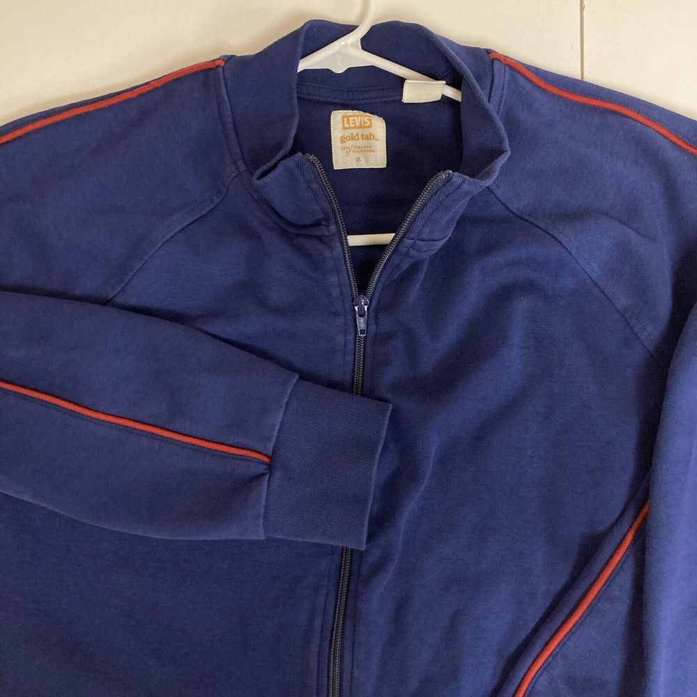 Levi's Gold Tab Track Jacket XL Full Zip Navy Spandex Stretch Outdoor‎
